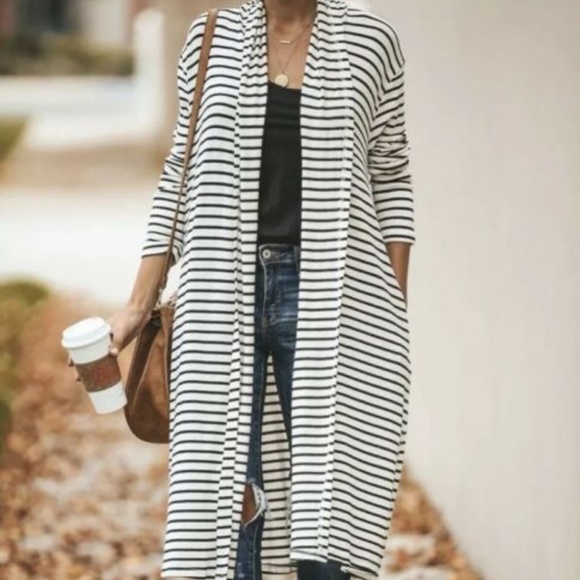 New Rachel Knit Long Sleeve Maxi Cardigan Sweater - Picture 3 of 8